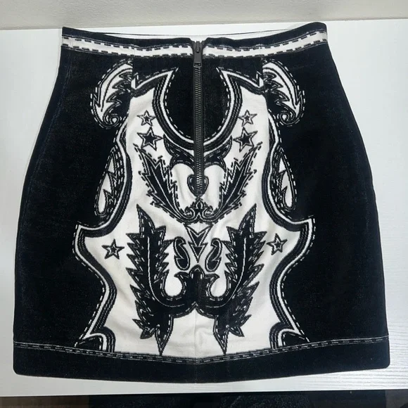 BALMAIN Western Detail Velvet Skirt - Picture 2 of 5